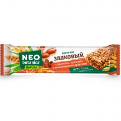Батончик злаковый Neo botanica NATURA с арахисом кунжутом и шоколадными дропсами